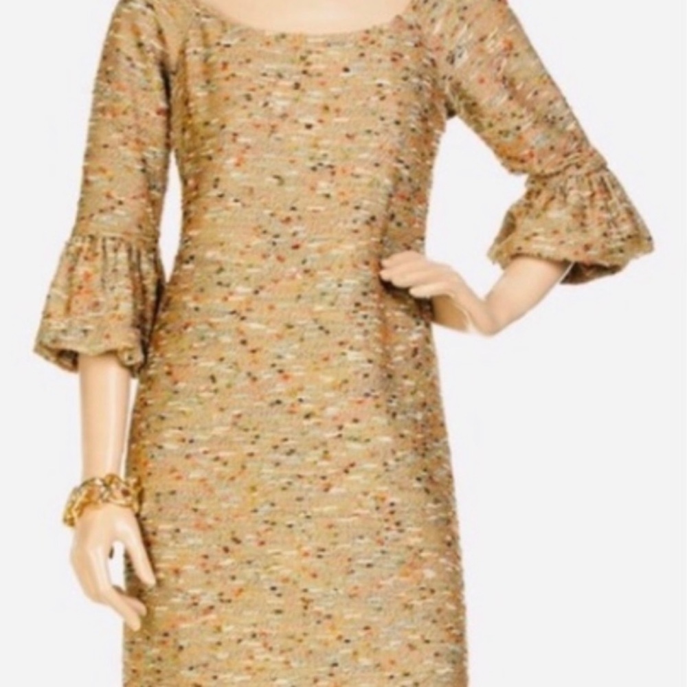 DVF gold boucle vintage mini dress
